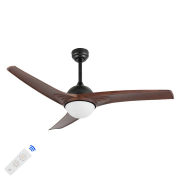 Sully 52" Contemporary Industrial Iron/Plastic Mobile-App/Remote-Controlled 6-Speed Propeller Integrated LED Ceiling Fan
